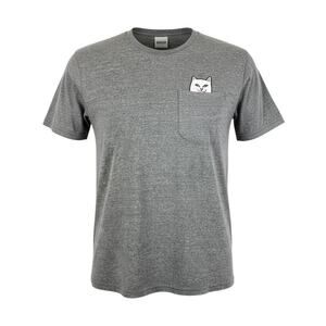 RIPNDIP Lord Nermal Cat Pocket T Shirt Mens Size M Medium Gray Graphic Skate